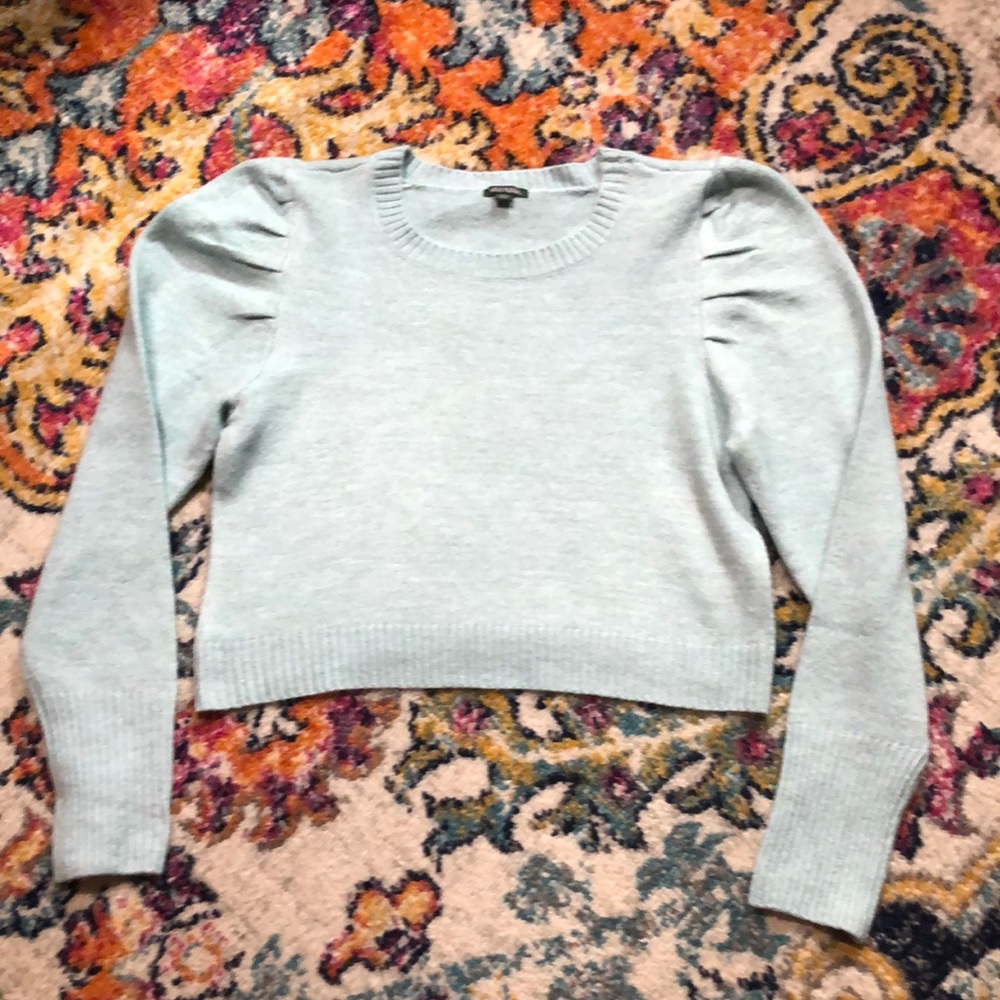 🎈Wild Fable Aqua Balloon Sleeve Crop Sweater